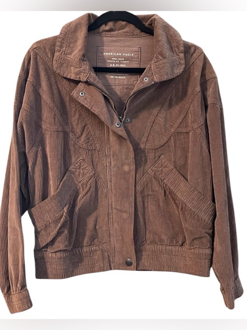 JK19 American Eagle XS Brown Corduroy Jacket EUC